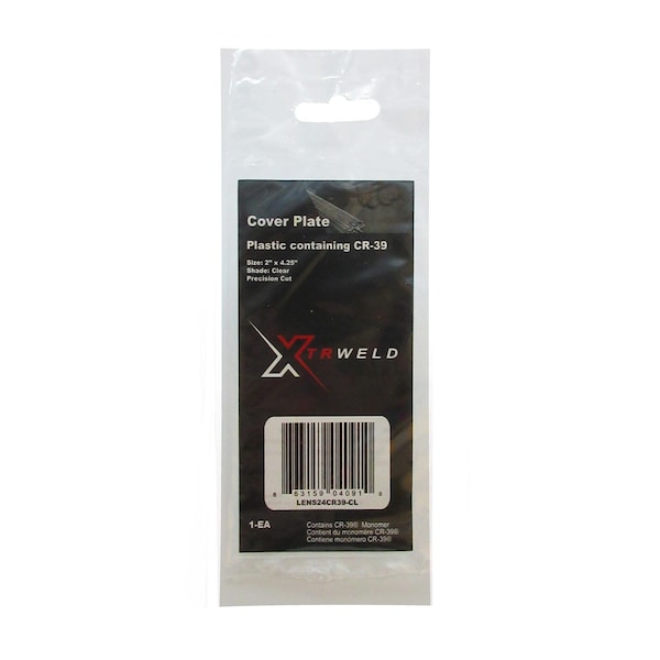 Xtrweld LENS24CR39CL Lens, Cover Plate, Clear, CR-39, 2 x 4.25 LENS24CR39-CL - main